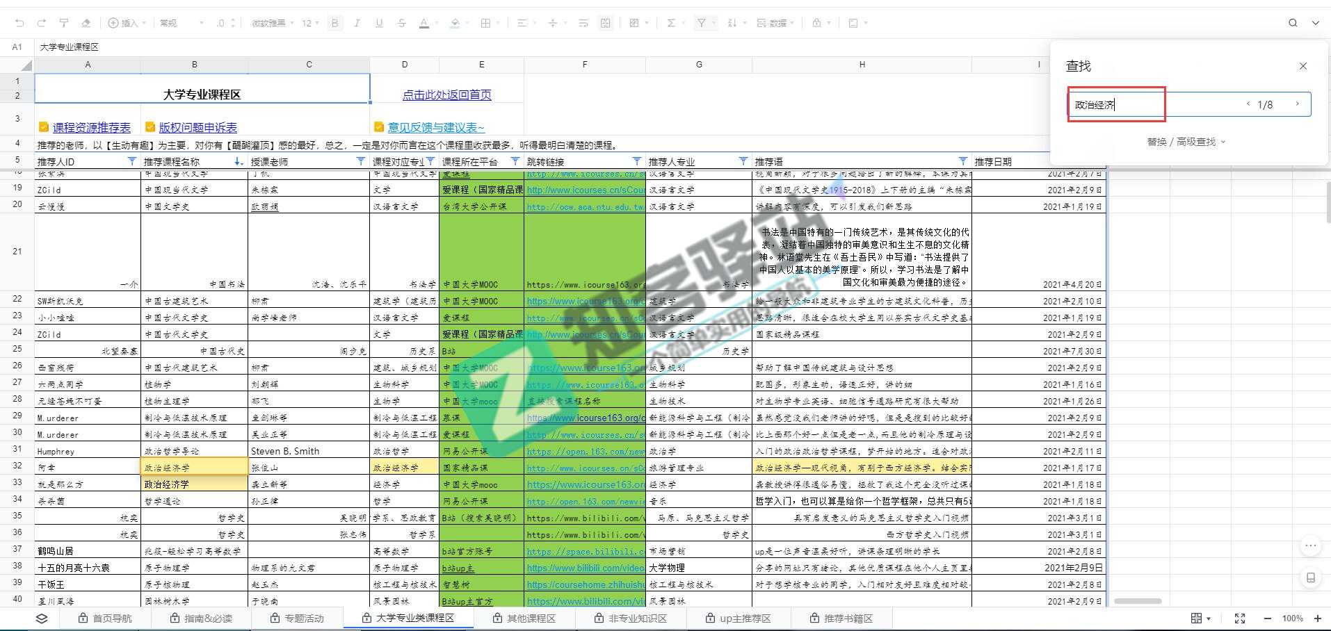 全网优质课程知识库