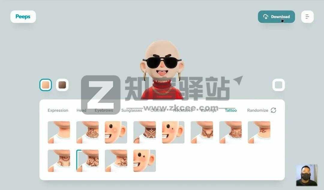 Peeps（免费制作3D头像）