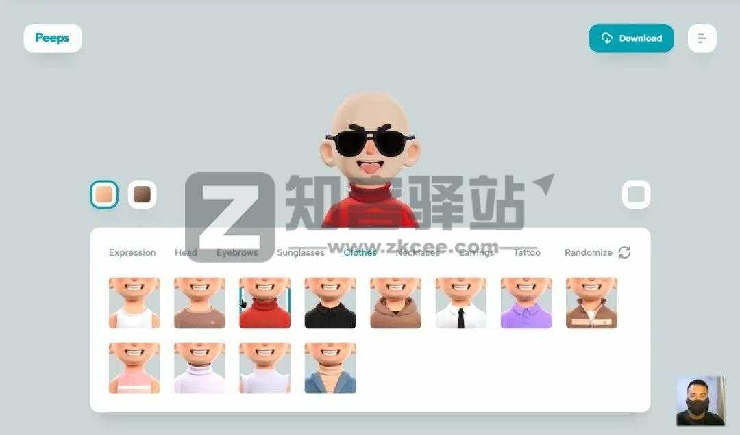 Peeps（免费制作3D头像）