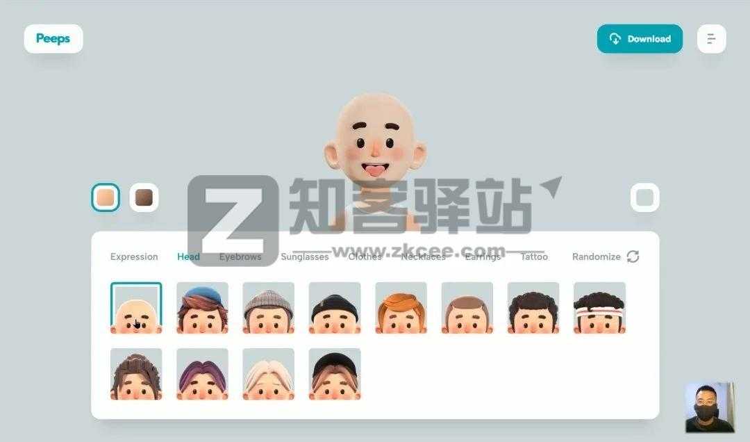 Peeps（免费制作3D头像）