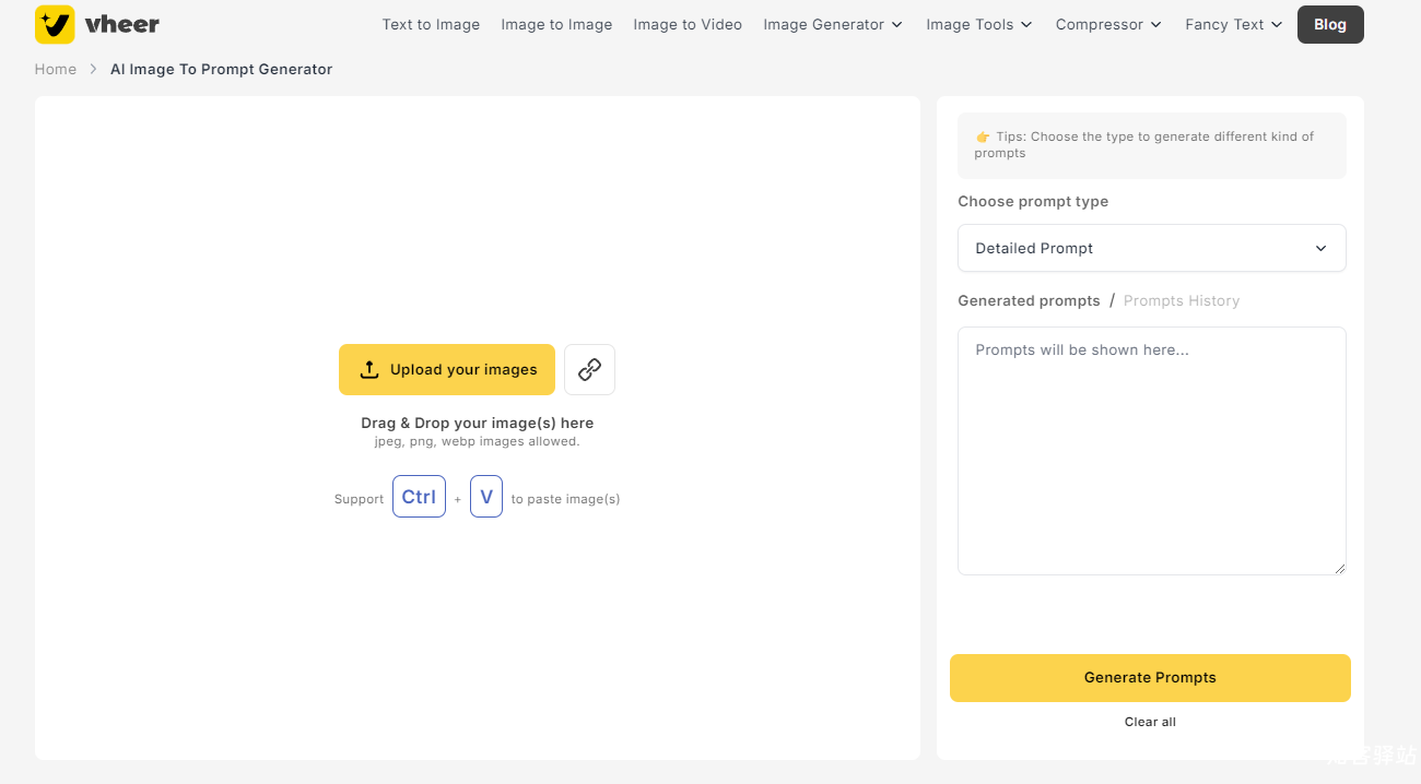 Vheer图片转提示词